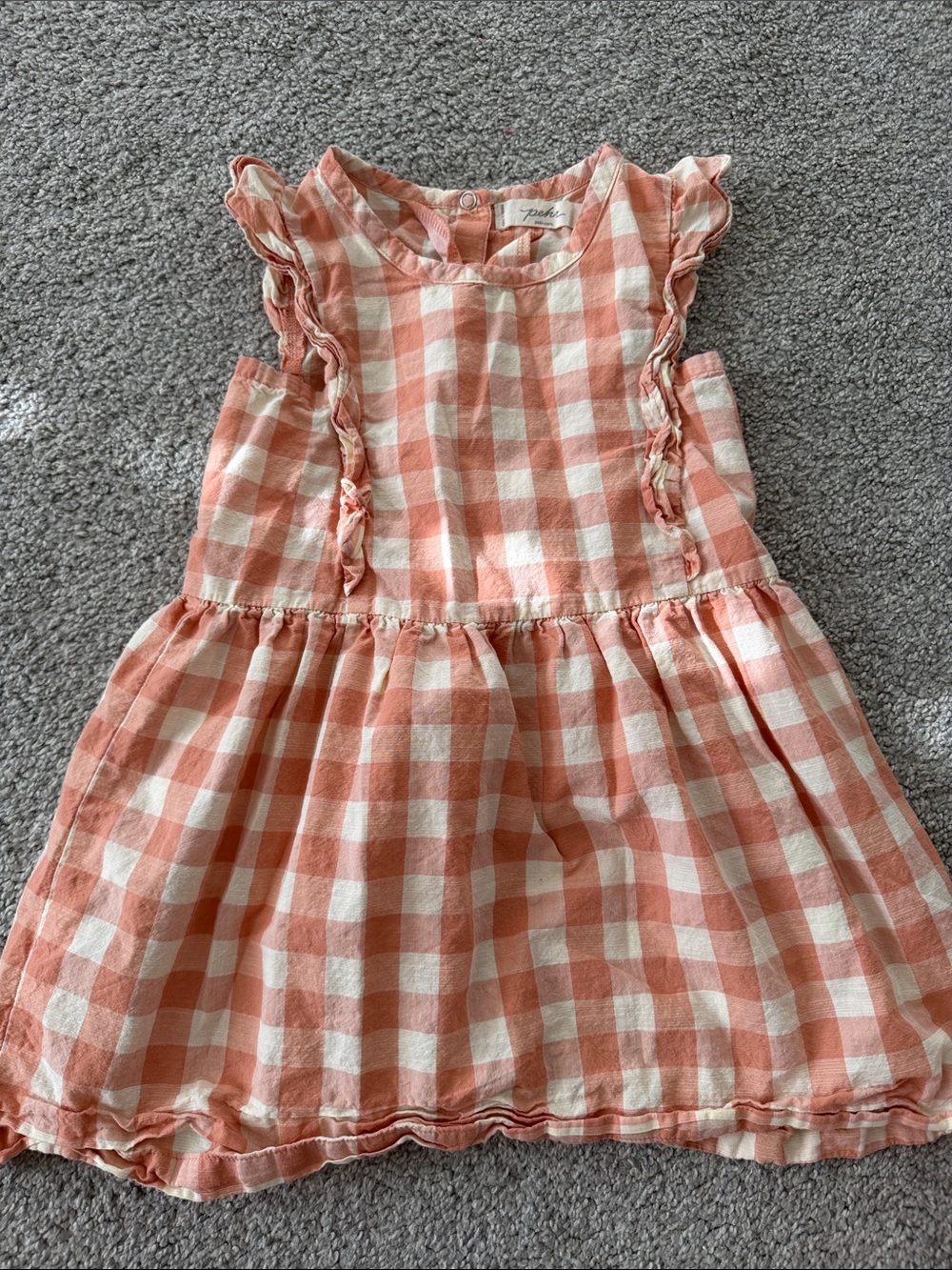 Pehr Organic Corrob Gingham Ruffle Sundress for Girls